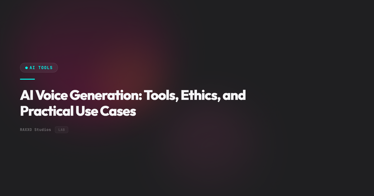 AI Voice Generation: Tools, Ethics, and Practical Use Cases