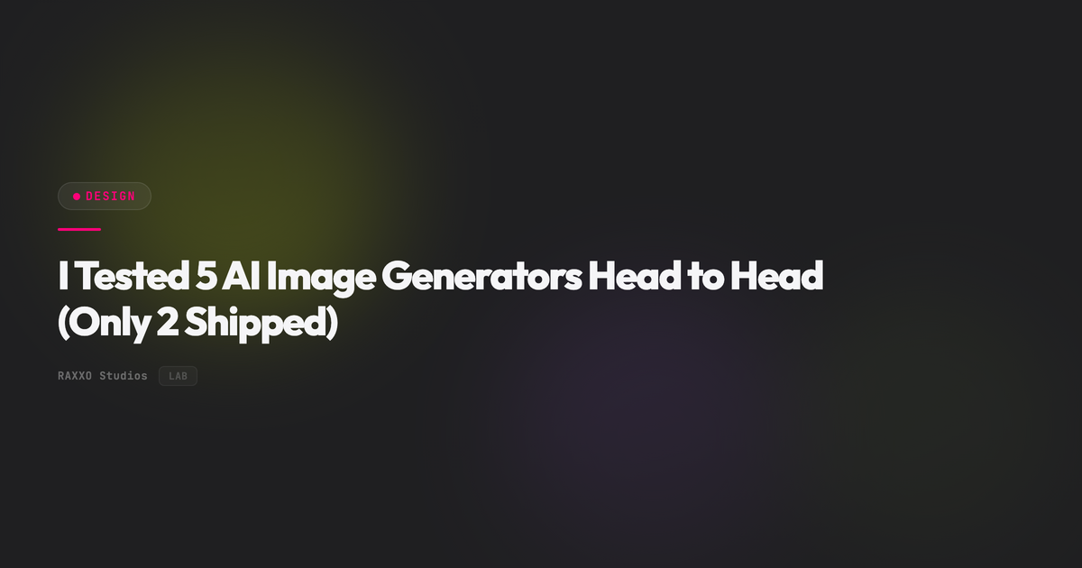 I Tested 5 AI Image Generators Head to Head (Only 2 Shipped)
