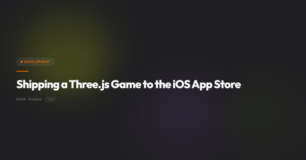 Shipping a Three.js Game to the iOS App Store