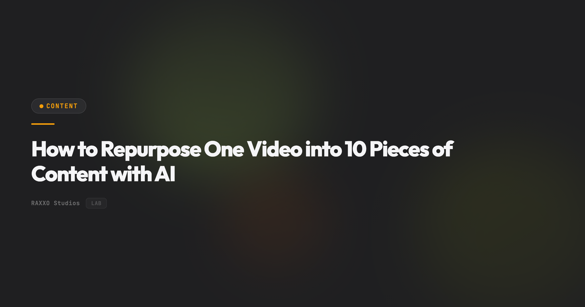 How to Repurpose One Video into 10 Pieces of Content with AI