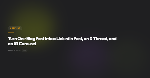 Turn One Blog Post Into a LinkedIn Post, an X Thread, and an IG Carousel