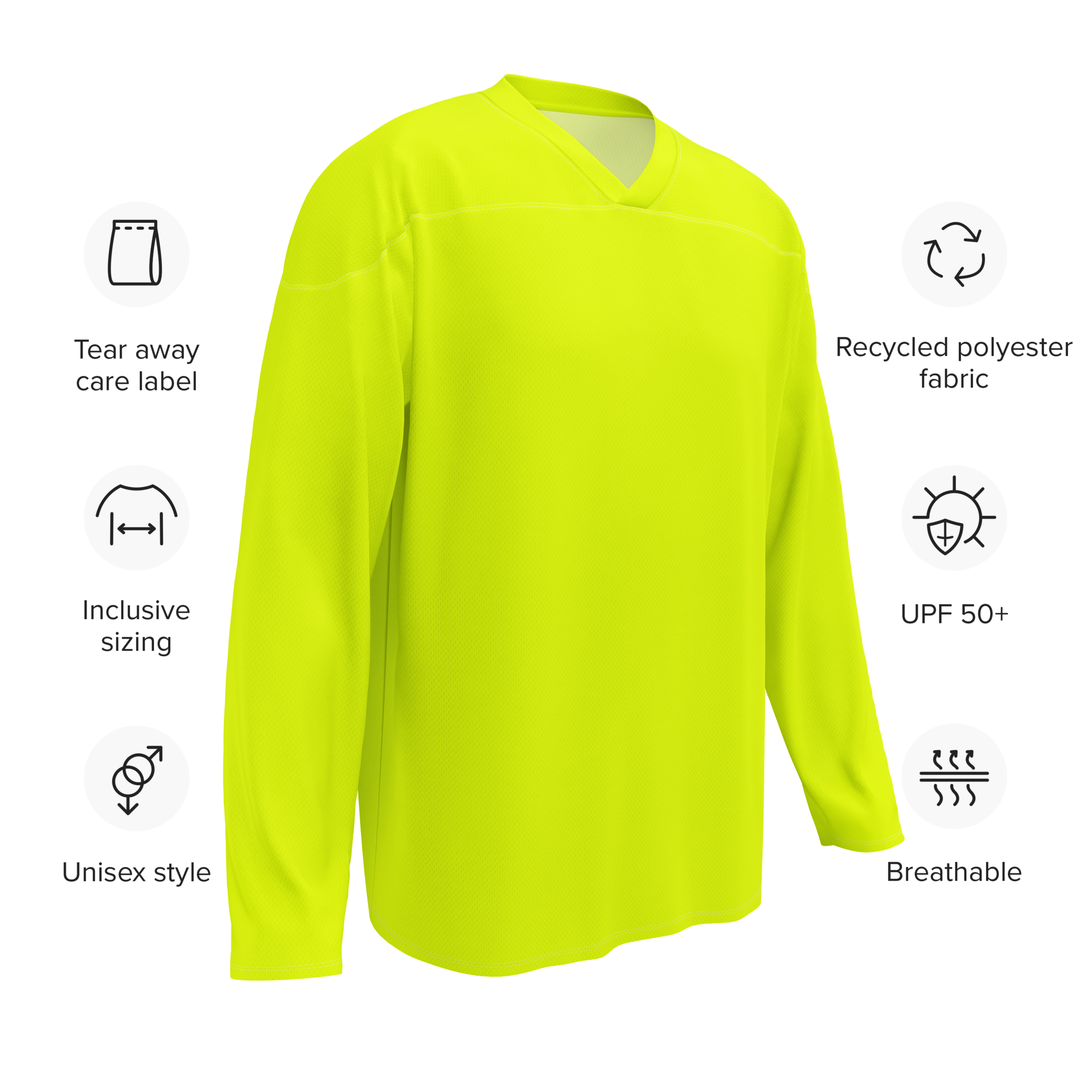Recycled Hockey Jersey | Neon Lime