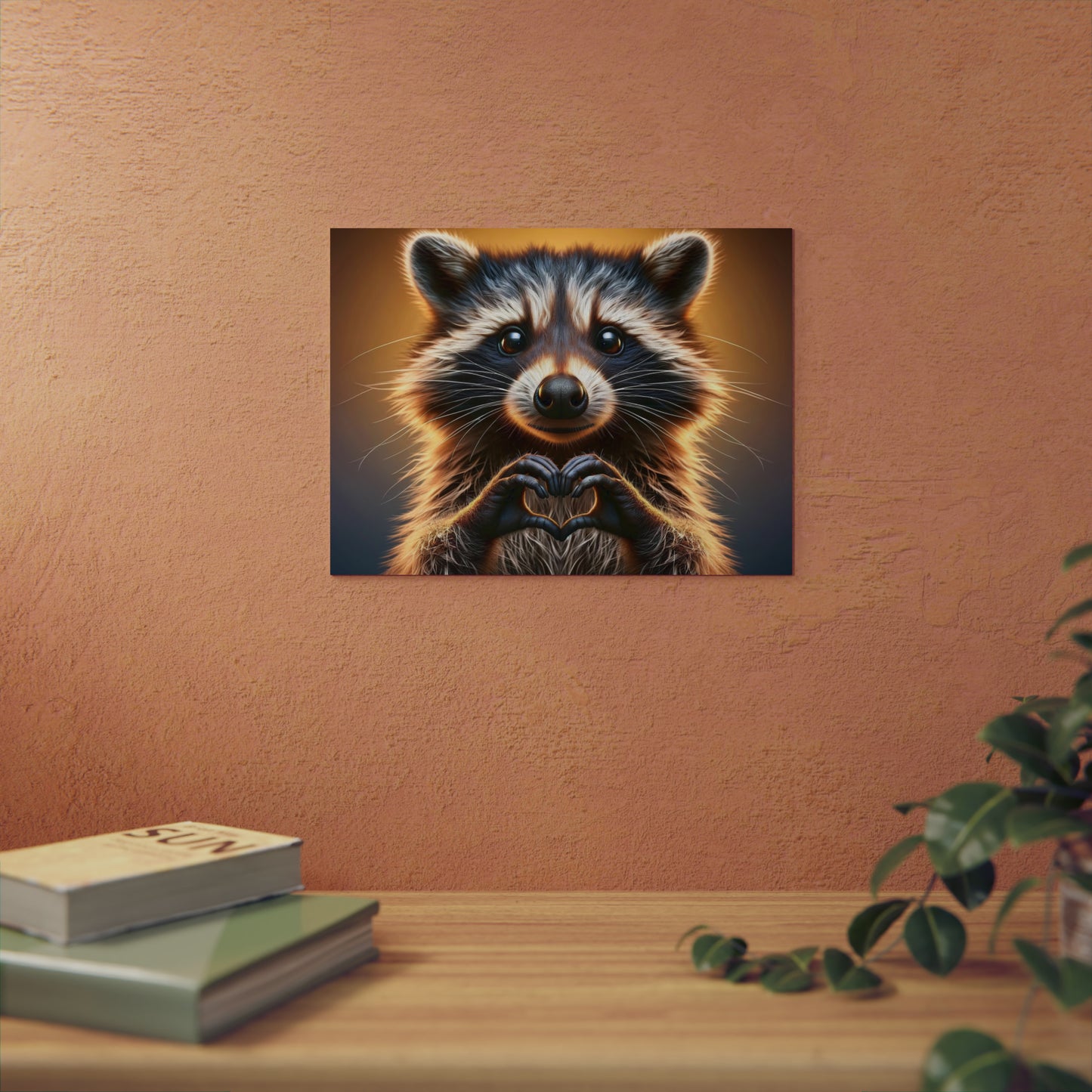 Raccoons Heartfelt Moment - Aluminum Composite Panel