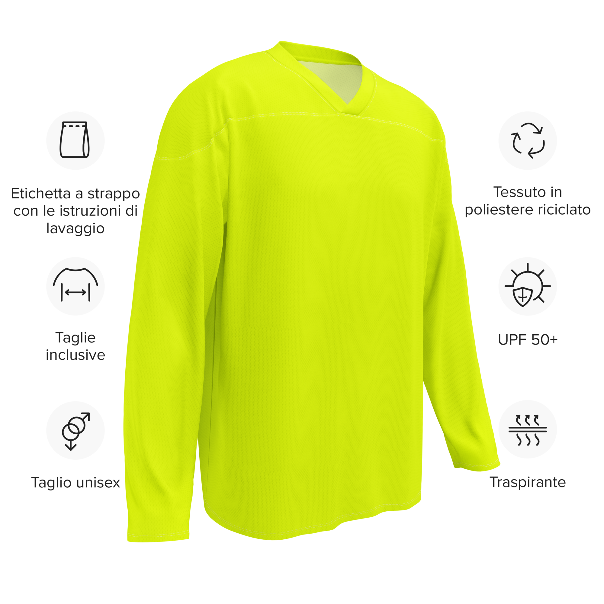 Recycled Hockey Jersey | Neon Lime