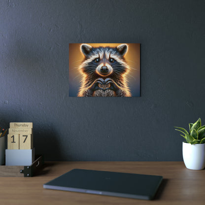 Raccoons Heartfelt Moment - Aluminum Composite Panel