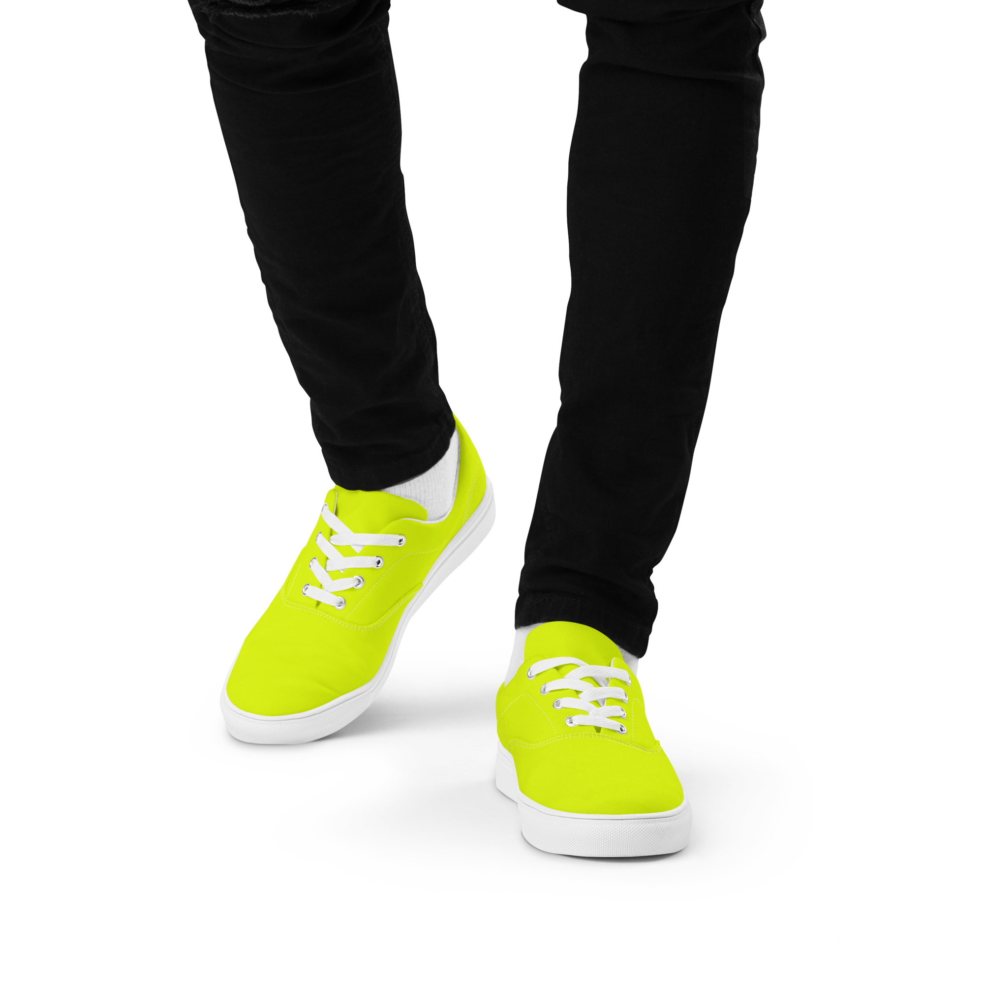 Men's Lace-Up Canvas Shoes | Neon Lime