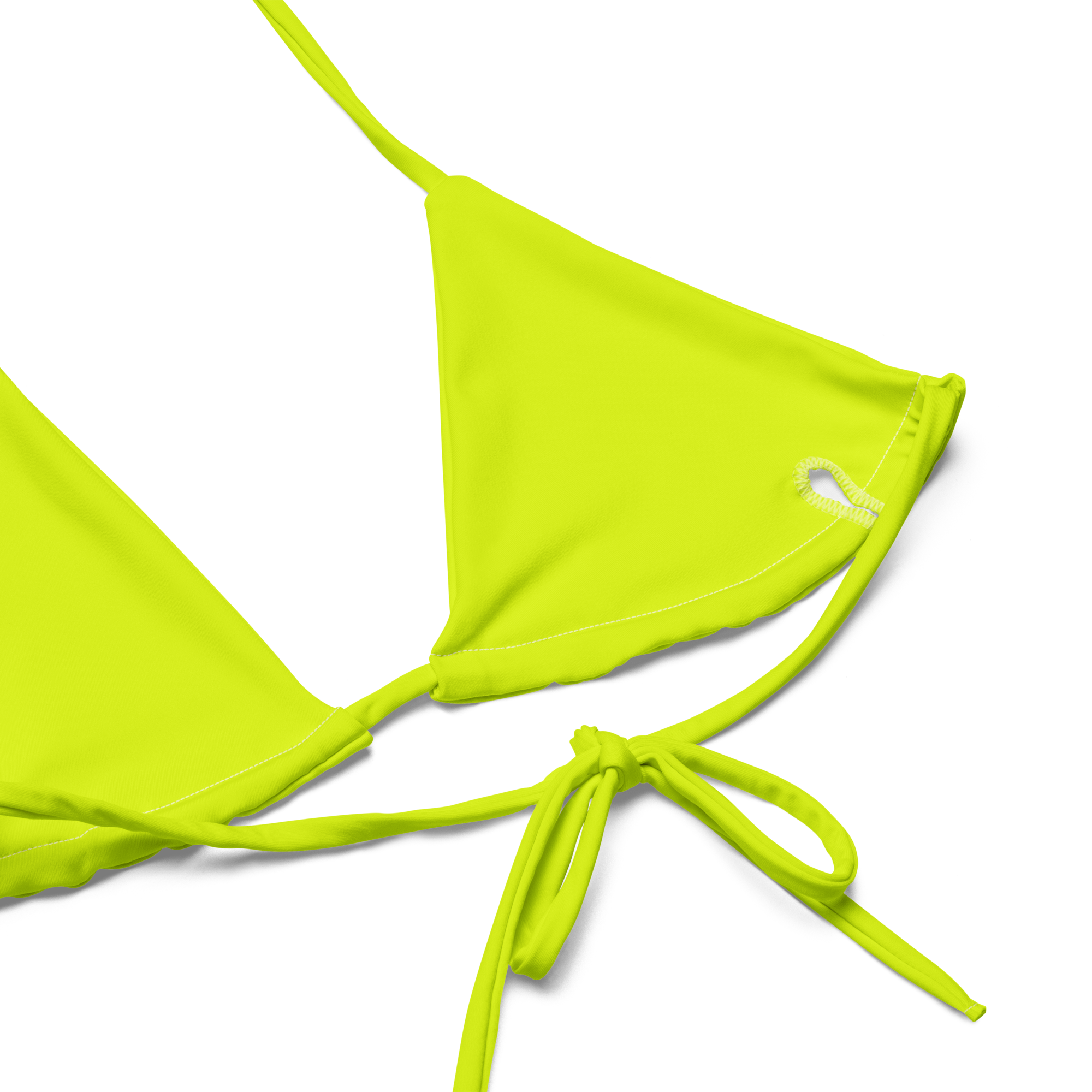Recycled String Bikini Top | Neon Lime
