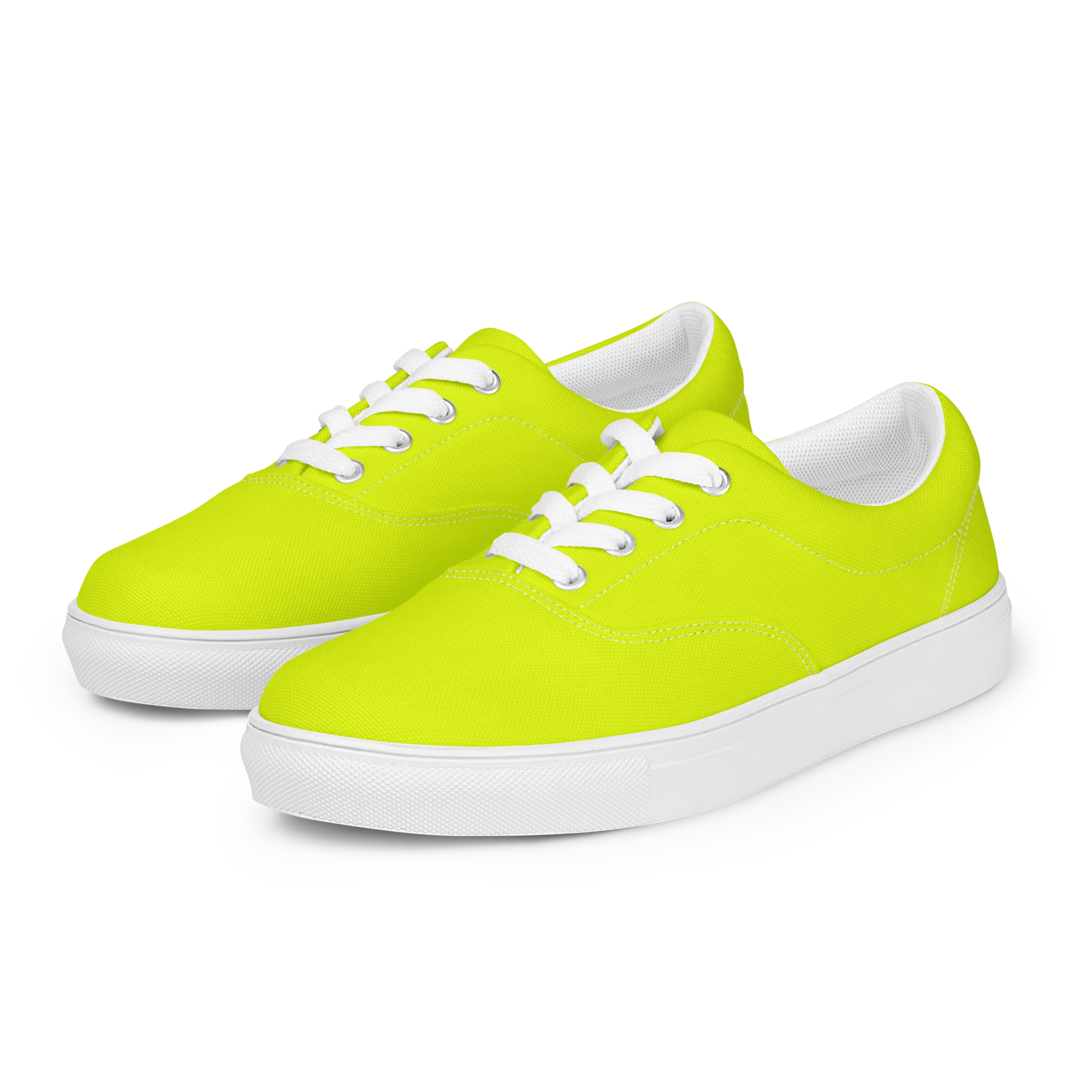 Men's Lace-Up Canvas Shoes | Neon Lime