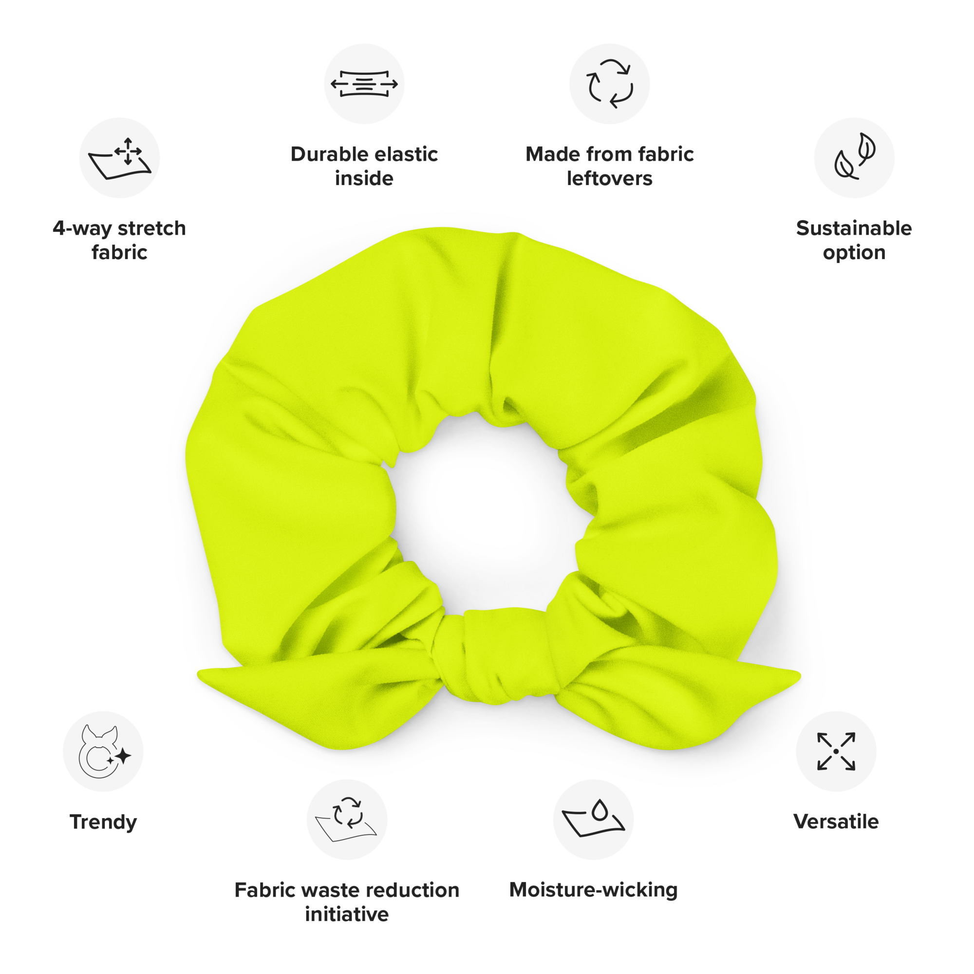 Recycled Scrunchie | Neon Lime