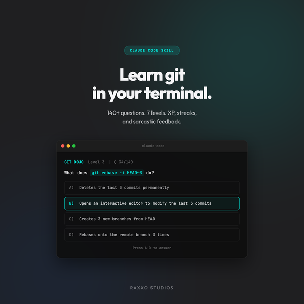 Git Dojo hero: learn git in your terminal, a Claude Code skill